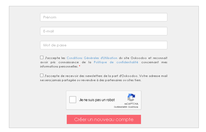 créer un compte sur Ookoodoo 