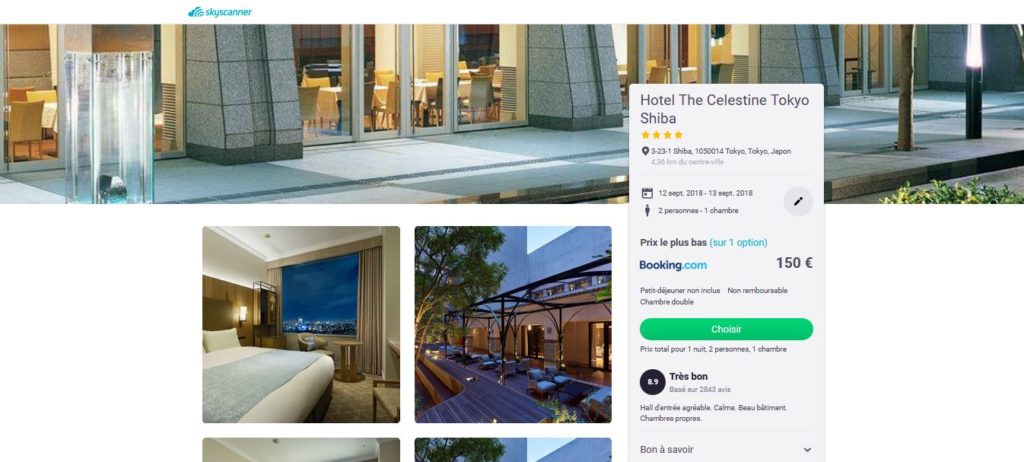 recherche hotel tokyo skyscanner