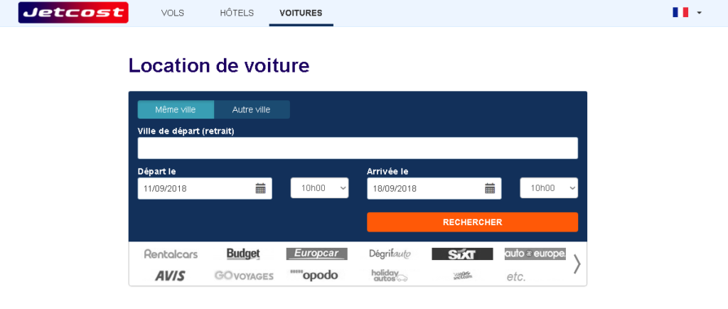 Location voiture jetcost 